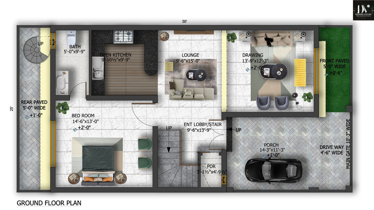 Serene Villas ground floor plan
